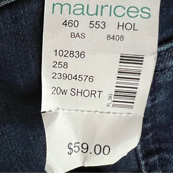 Maurices Everflex Slim Bootcut Jeans Dark Wash Size 20W Short NWT - Picture 5 of 7